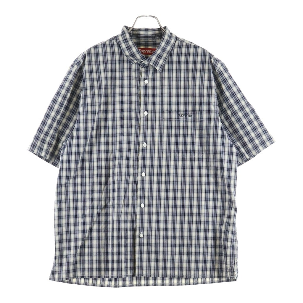 SUPREME(シュプリーム) SS Mini Plaid S/S Shirt チェック柄 ミニプレイド ショートスリーブ半袖シャツ グレー