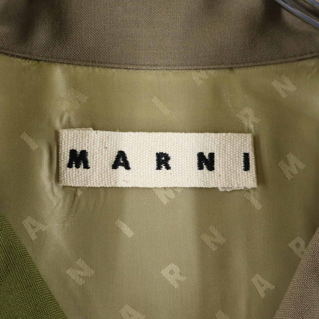 MARNI(マルニ) 22SS MA BOWLING SHIRT CUMU0213QU バイカラー ボウリングシャツ 半袖開襟シャツ カーキ