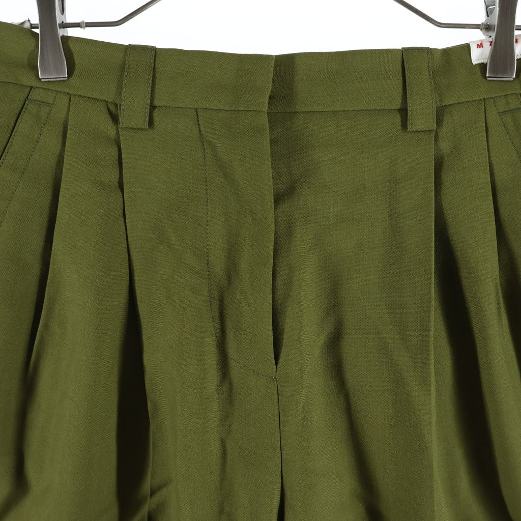 MARNI(マルニ) 22SS 2タック ワイドパンツ PAMA0288U1 カーキ
