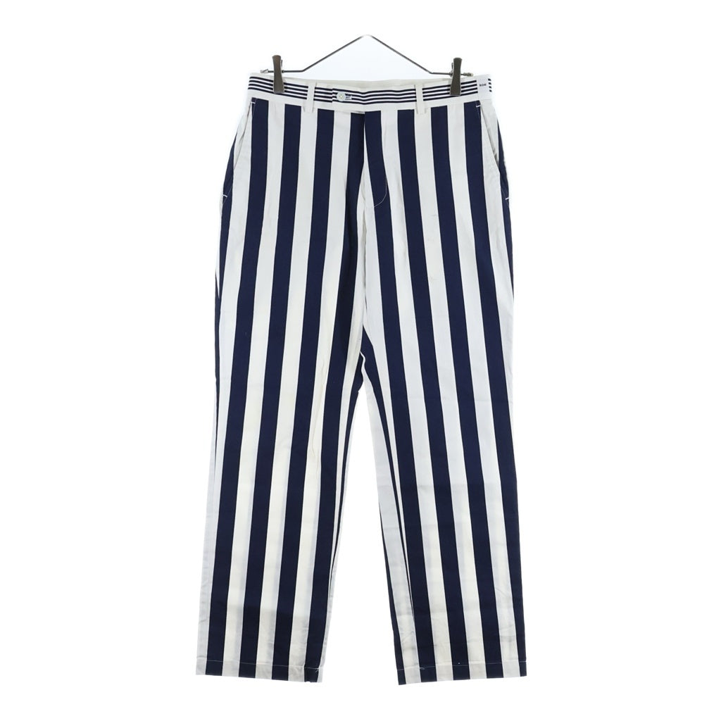 NO BRAND(ノーブランド) Koe【コエ】 × THOM BROWNE トムブラウン ストライプ トラウザーズ ロングパンツ ネイビー/ホワイト