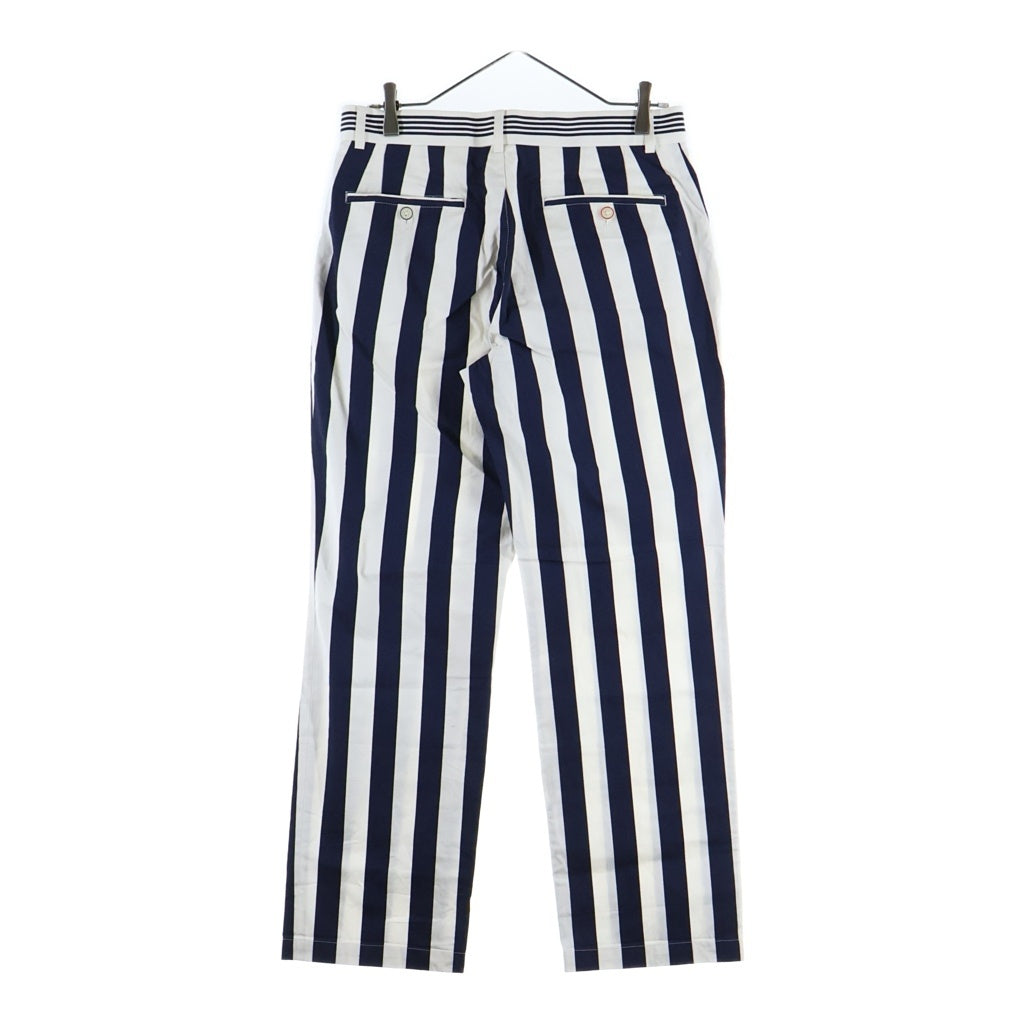 NO BRAND(ノーブランド) Koe【コエ】 × THOM BROWNE トムブラウン ストライプ トラウザーズ ロングパンツ ネイビー/ホワイト