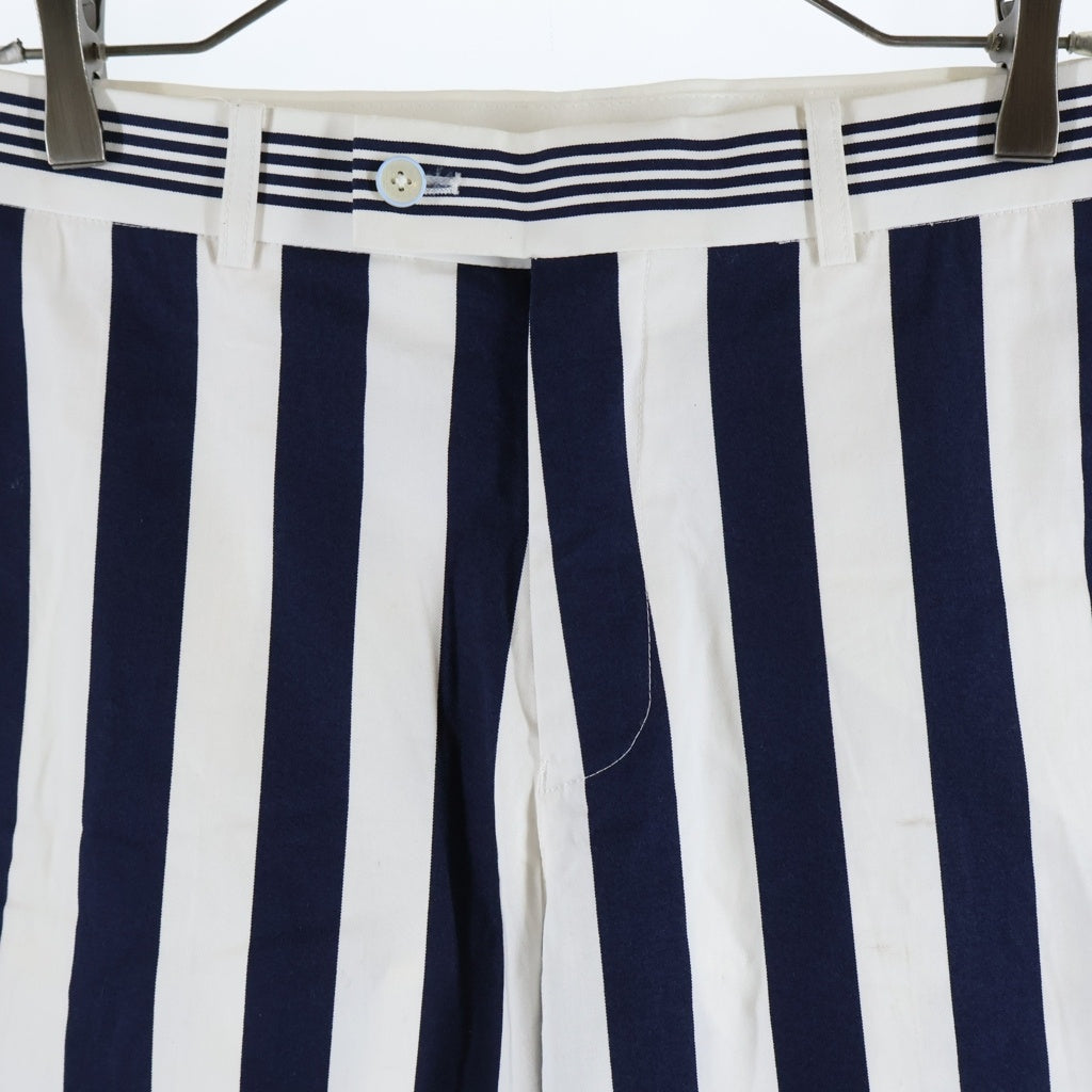 NO BRAND(ノーブランド) Koe【コエ】 × THOM BROWNE トムブラウン ストライプ トラウザーズ ロングパンツ ネイビー/ホワイト