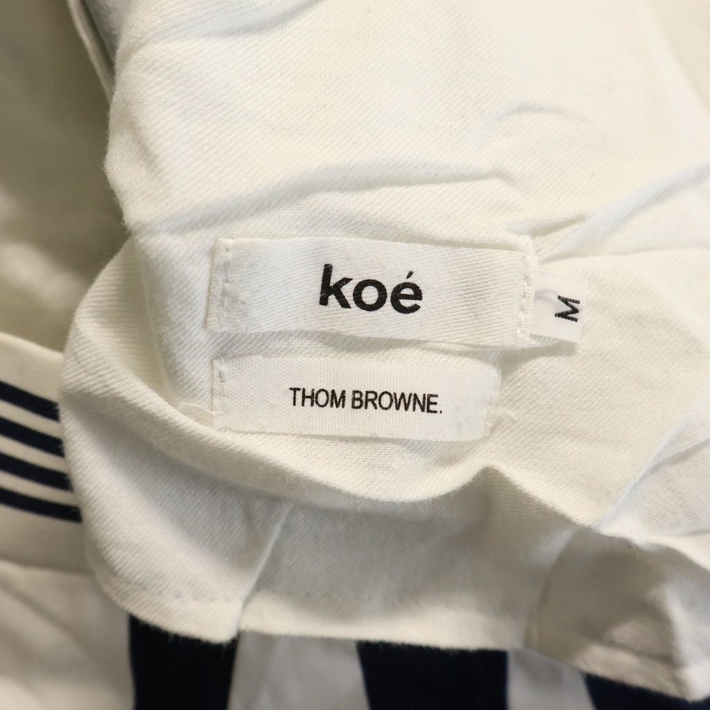 NO BRAND(ノーブランド) Koe【コエ】 × THOM BROWNE トムブラウン ストライプ トラウザーズ ロングパンツ ネイビー/ホワイト