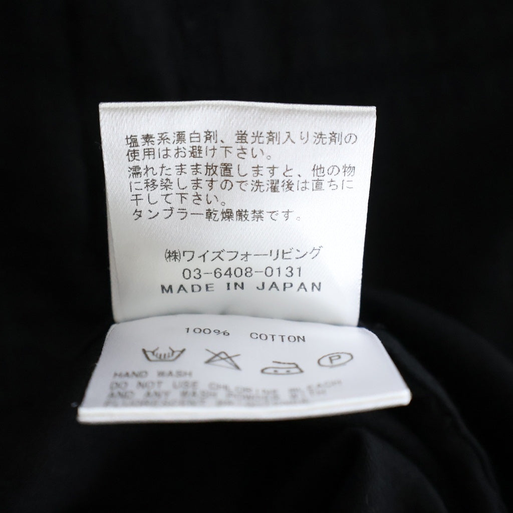 Y's(ワイズ) Y'S FOR LIVING 長袖ロング コットンジャケット ブラック