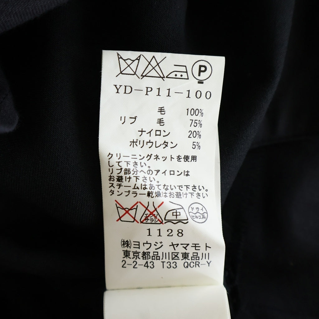 Y's(ワイズ) 12AW ウールイージーパンツ ブラック YD-P11-100