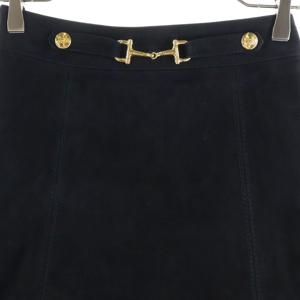 CELINE(セリーヌ) 70S HORSE BIT VELOUR A-LINE SKIRT ホースビット ベロア Aラインスカート ブラック レディース