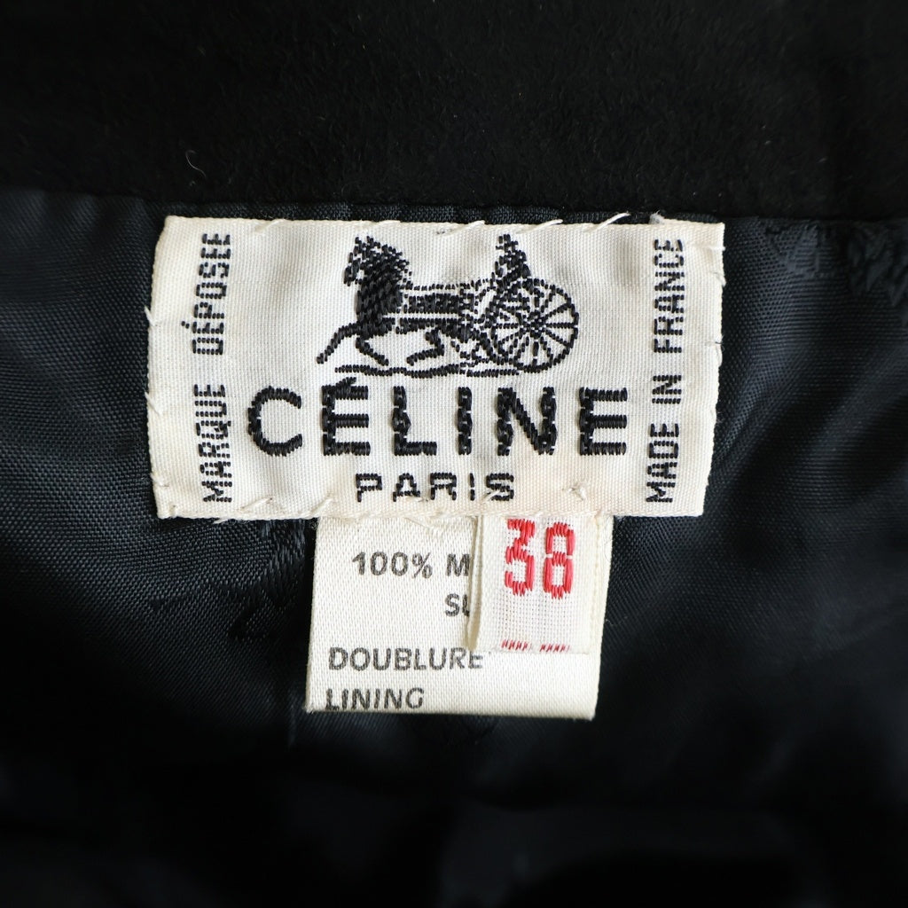 CELINE(セリーヌ) 70S HORSE BIT VELOUR A-LINE SKIRT ホースビット ベロア Aラインスカート ブラック レディース