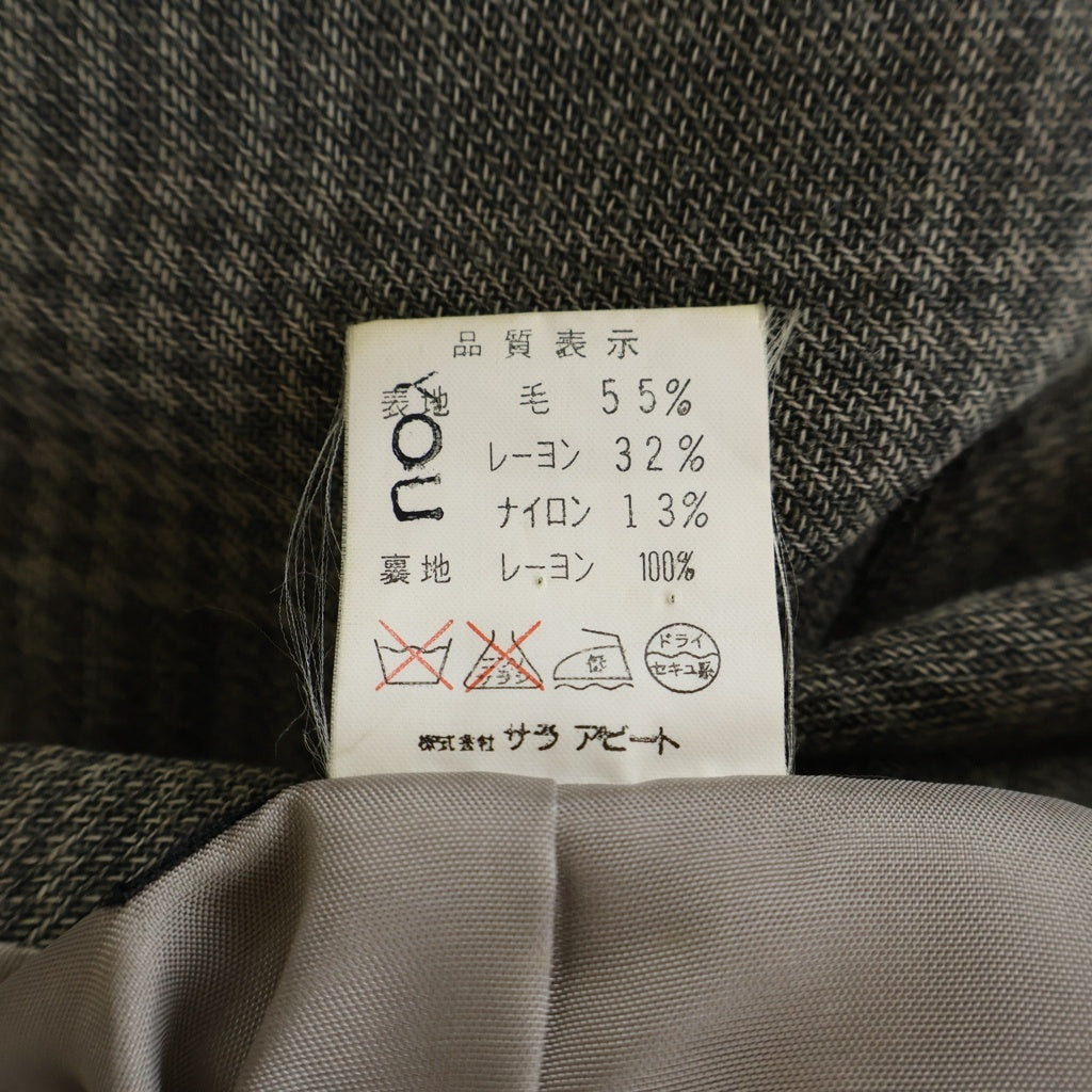 NO BRAND(ノーブランド) SALA ABITO CHECK PATTERN MINI SKIRT JACKET SET UP 総チェック柄 セットアップ ミニスカート ジャケット ベージュ レディース