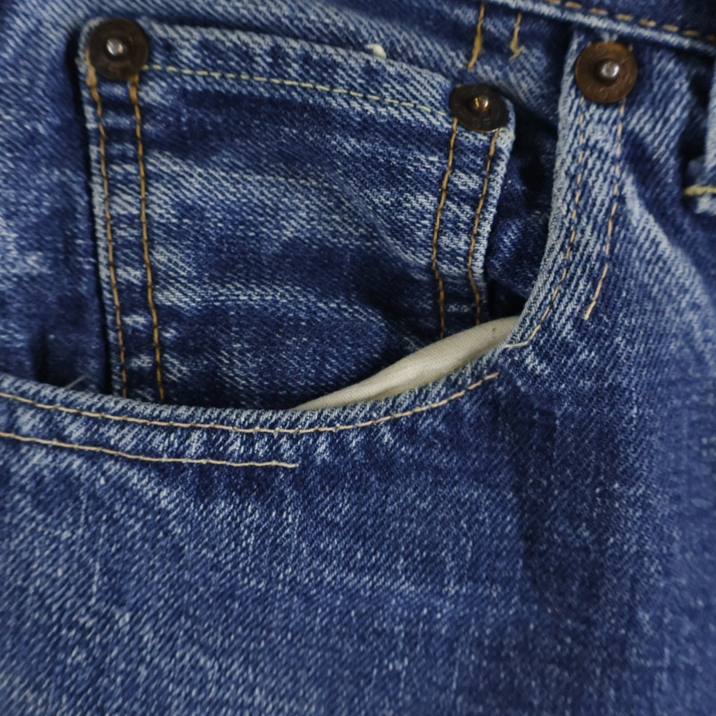 Levi's(リーバイス) 60s VINTAGE 501 BIGE ボタン裏6 レインボー Vステッチ ストレートデニムパンツ ブルー