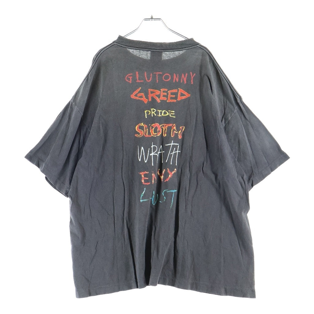 SAINT MICHAEL(セントマイケル) 24AW SS TEE SEVEN DEADLY ロゴ半袖プリントTシャツ ダメージ加工 SM-YS1-0000-003