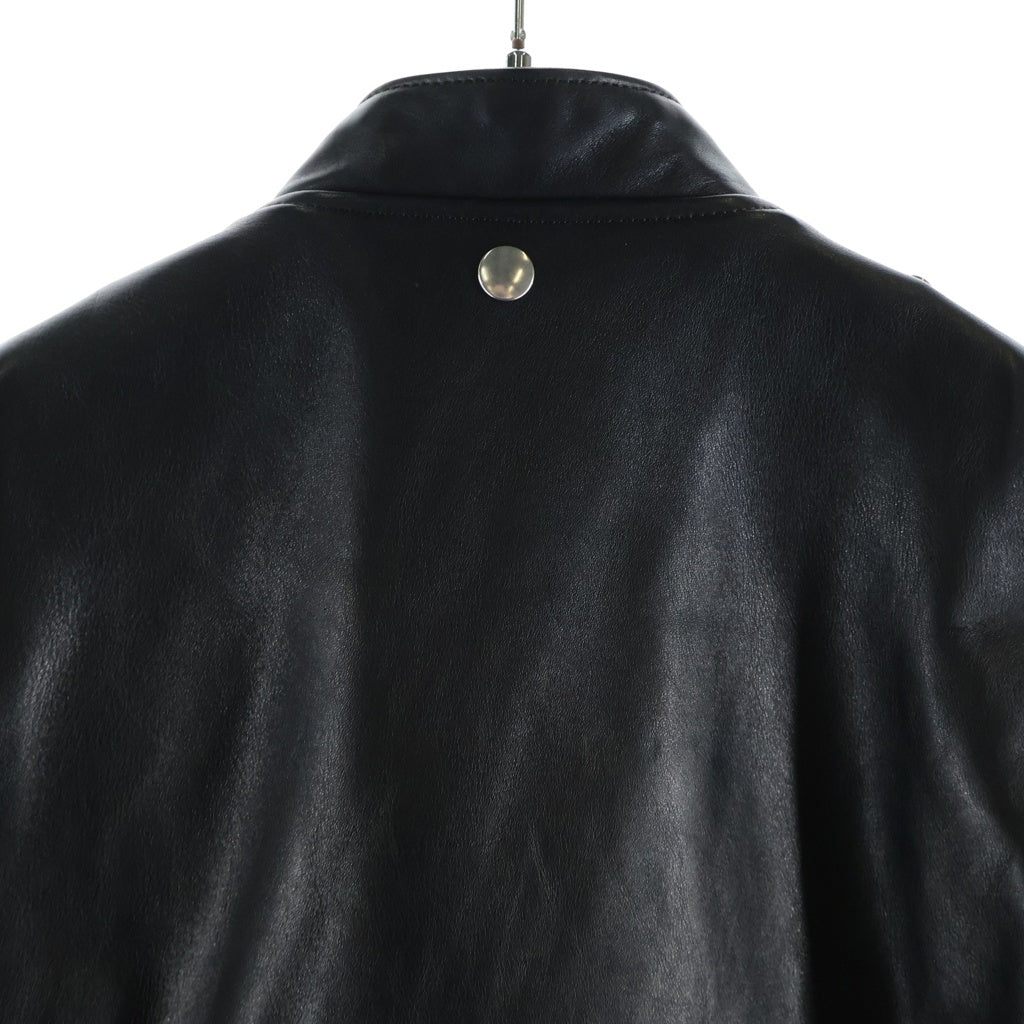 ALMOSTBLACK(オールモストブラック) FAN別注 1thANNIVERSARY LEATHER JACKET FAN一周年記念装飾 レザージャケット ダブルライダース ブラック 18SS-J008