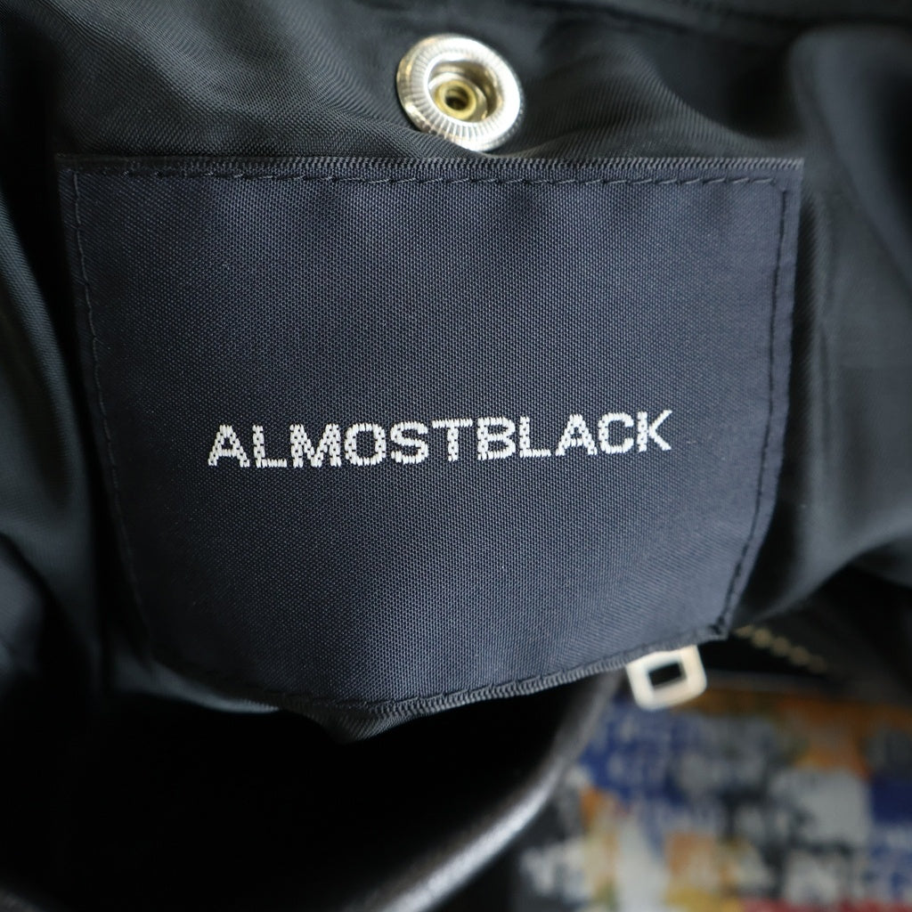 ALMOSTBLACK(オールモストブラック) FAN別注 1thANNIVERSARY LEATHER JACKET FAN一周年記念装飾 レザージャケット ダブルライダース ブラック 18SS-J008