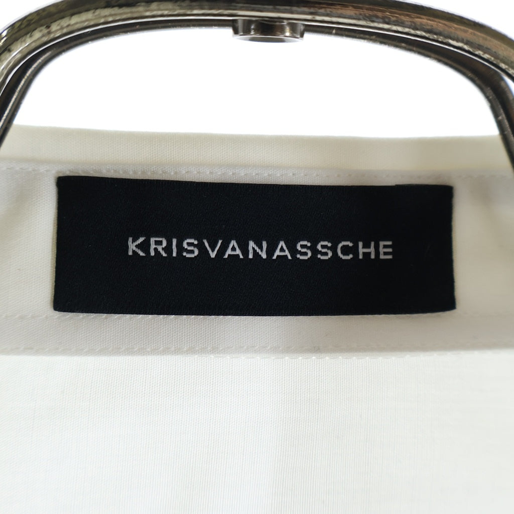 KRIS VAN ASSCHE(クリス ヴァン アッシュ) SHIRT W/PULLED-UP SLEEVES 長袖ボタンシャツ ホワイト 000SH105P