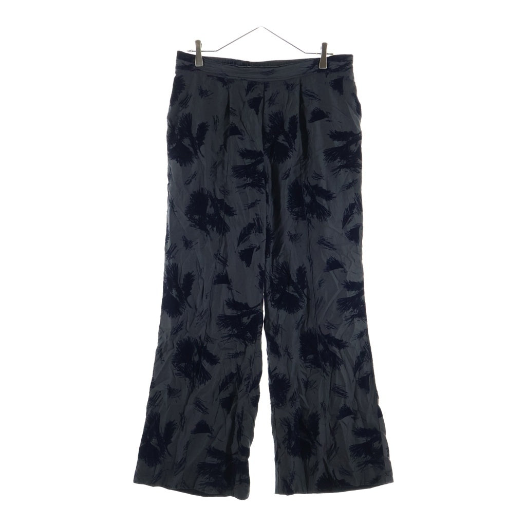 TOGA TOO(トーガ トゥ) 25SS FLOCKY PRINT PANTS TZ251-FF912 フロッキープリント ロングパンツ レディース ブラック