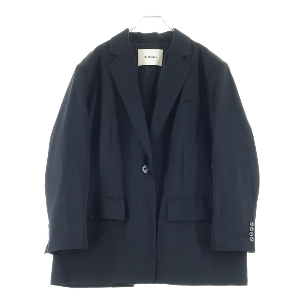 rito structure(リト ストラクチャー) 077R22W003J Back-Slit Jacket バックスリットテーラードジャケット ブラック レディース