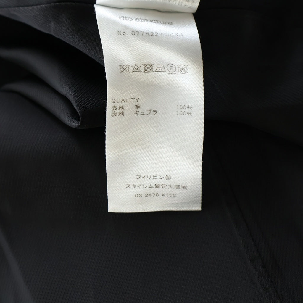 rito structure(リト ストラクチャー) 077R22W003J Back-Slit Jacket バックスリットテーラードジャケット ブラック レディース