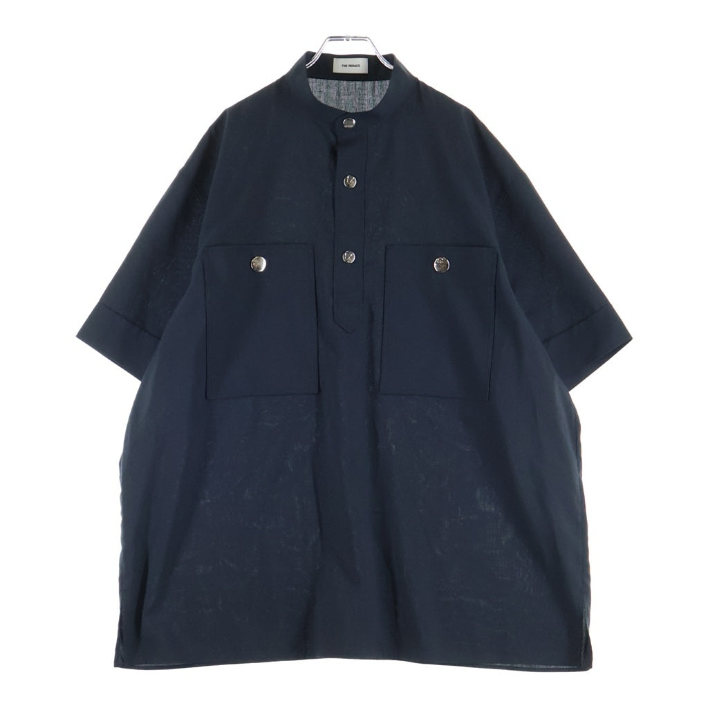 THE RERACS(ザ リラクス) 25SS ハーフボタン バンドカラー半袖シャツ 25SS-REBL-468-IDSP-J ブラック