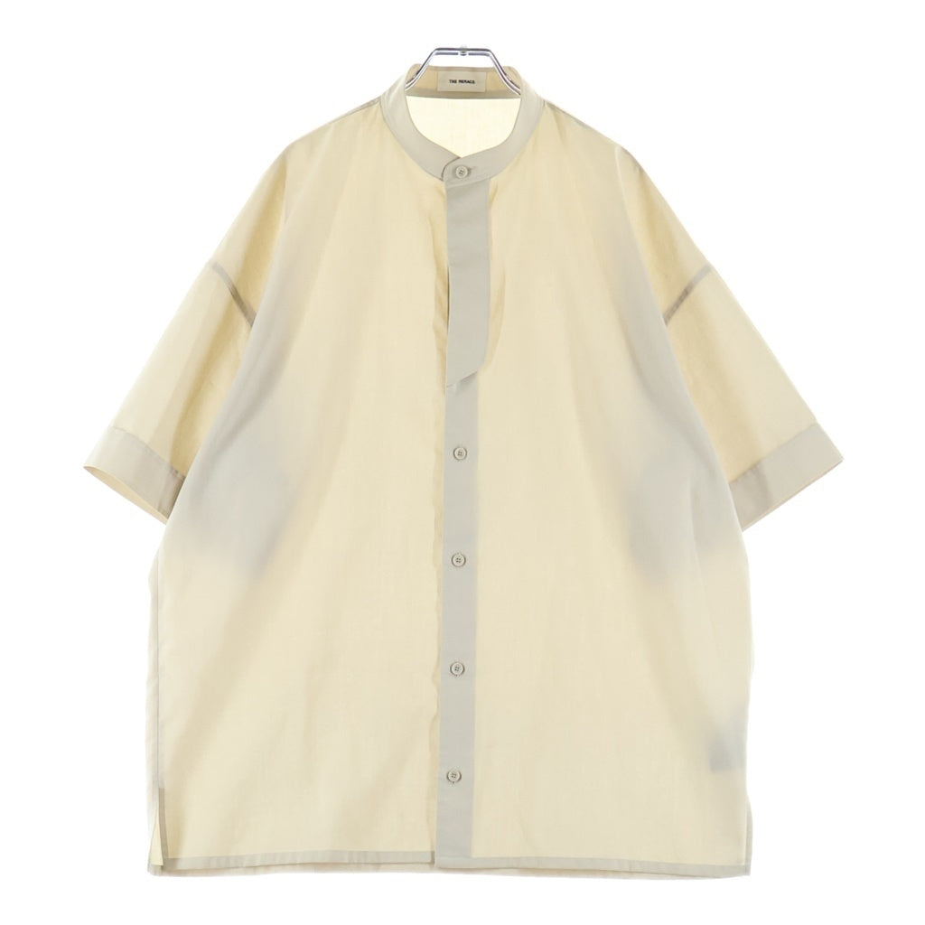 THE RERACS(ザ リラクス) 24SS バンドカラー ショートスリーブ半袖ボタンシャツ ベージュ 24SS-REBL-399-J