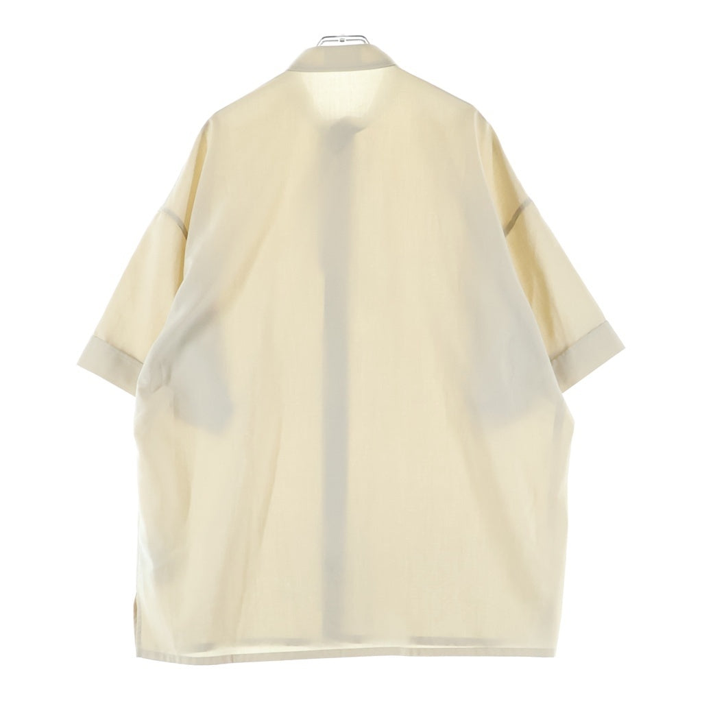 THE RERACS(ザ リラクス) 24SS バンドカラー ショートスリーブ半袖ボタンシャツ ベージュ 24SS-REBL-399-J