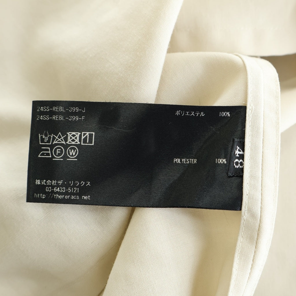 THE RERACS(ザ リラクス) 24SS バンドカラー ショートスリーブ半袖ボタンシャツ ベージュ 24SS-REBL-399-J