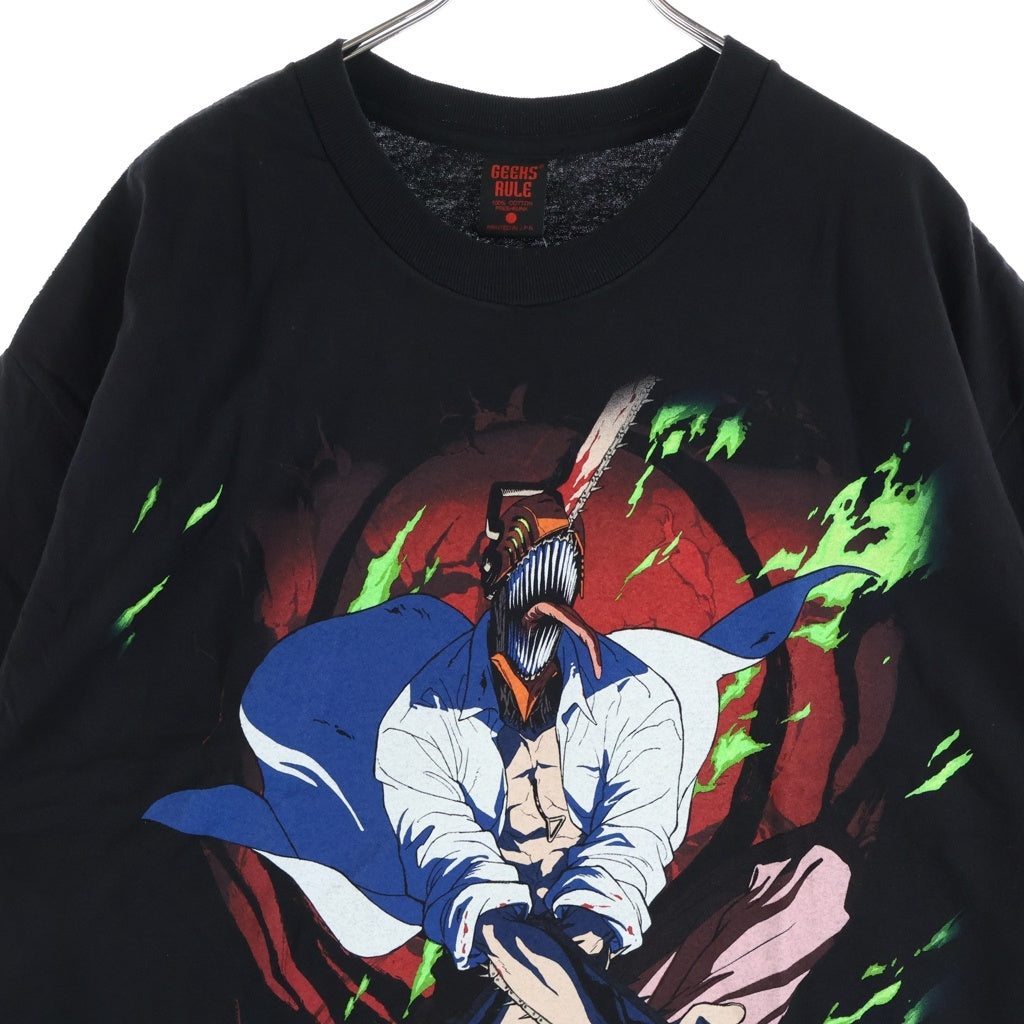 GEEKSRULE(ギークスルール) CHAINSAW MAN The Movie Reze SILKSCREEN PRINTING T SHIRT vol.02 チェンソーマン レぜ編 コラボプリント半袖Tシャツ ブラック