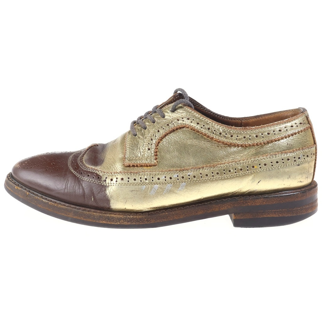 MIHARA YASUHIRO(ミハラヤスヒロ) WING CHIP GOLD LEATHER SHOES ウィングチップ ゴールドレザーシューズ 革靴 ブラウン/ゴールド 6325-0500