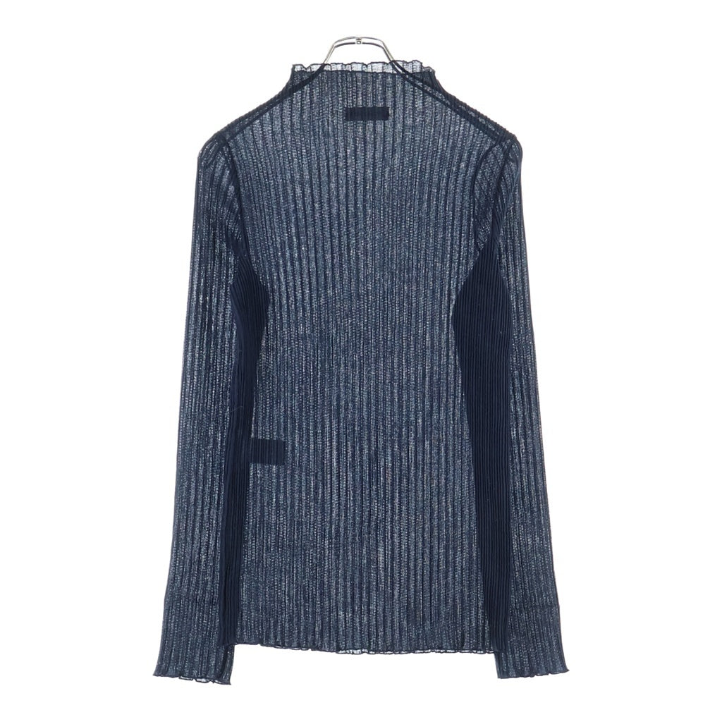 JIL SANDER(ジルサンダー) プリーツ ハイネック 長袖カットソー ネイビー JSPR707058WR45780802