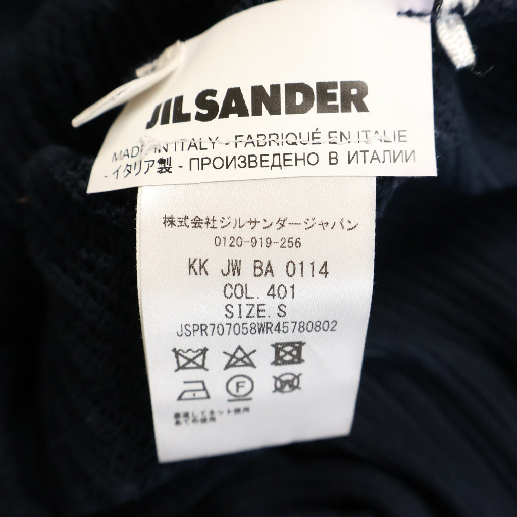 JIL SANDER(ジルサンダー) プリーツ ハイネック 長袖カットソー ネイビー JSPR707058WR45780802