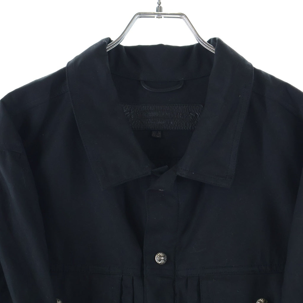 CHROME HEARTS(クロムハーツ) WHIPLASH CROSS BALL BUTTON OIL JACKET クロスボールボタン オイル加工ジャケット ブラック