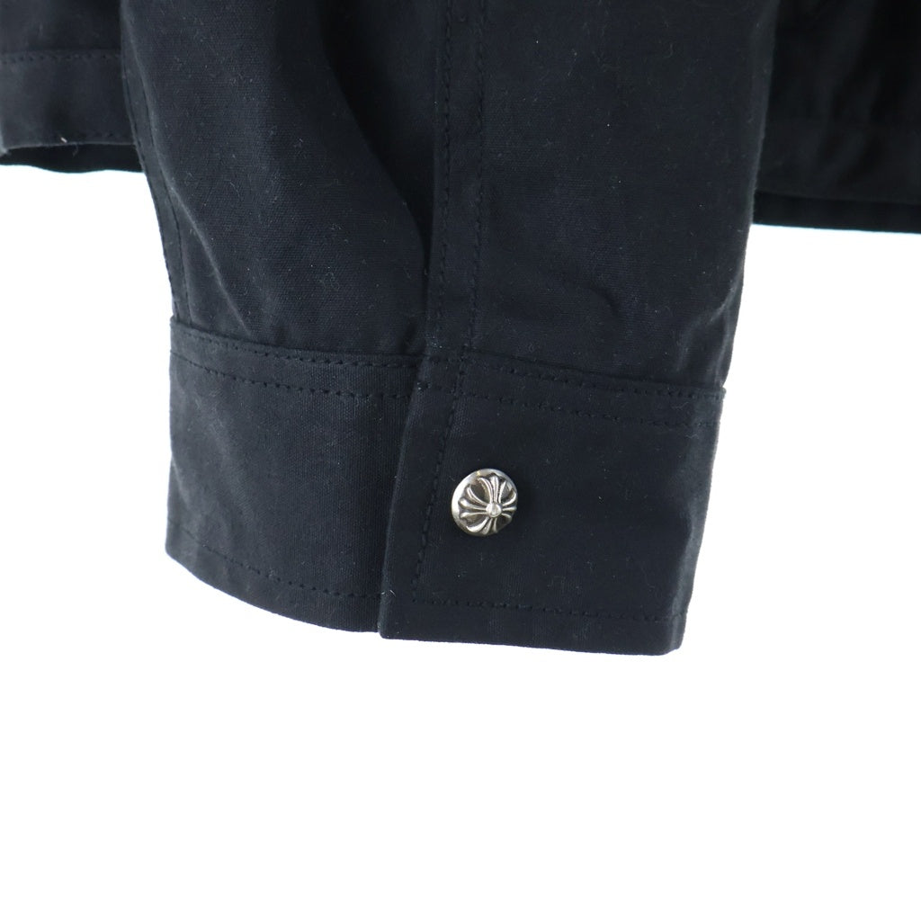 CHROME HEARTS(クロムハーツ) WHIPLASH CROSS BALL BUTTON OIL JACKET クロスボールボタン オイル加工ジャケット ブラック