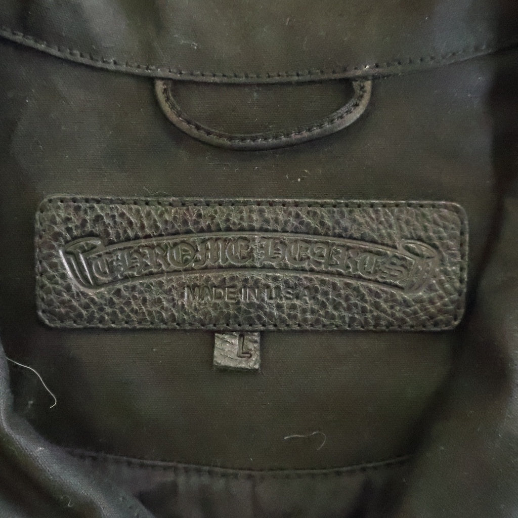 CHROME HEARTS(クロムハーツ) WHIPLASH CROSS BALL BUTTON OIL JACKET クロスボールボタン オイル加工ジャケット ブラック