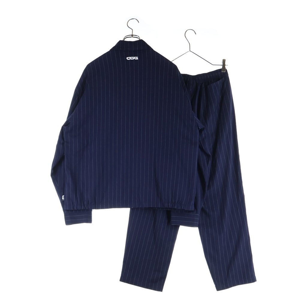 STUSSY(ステューシー) 2020 ×CDG Pin Striped Bing Jacket ピンストライプ ビングジャケット コーチジャケット セットアップ ネイビー 315270