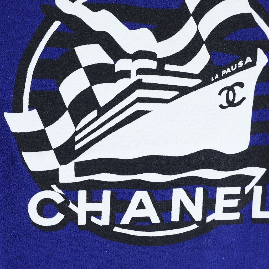 CHANEL(シャネル) LA PAUSA ココマーク プリント ツイード 半袖Tシャツ レディース ブルー P60455V38022