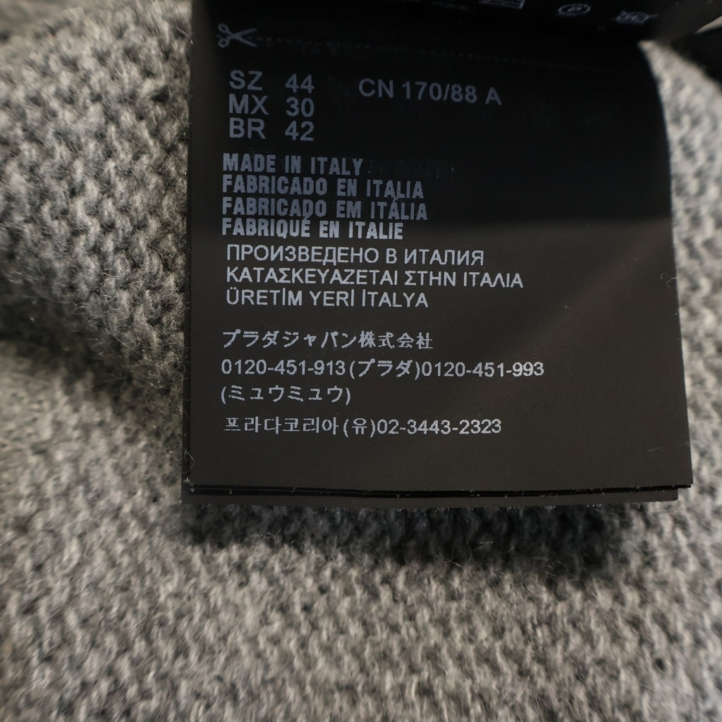 PRADA(プラダ) 23SS ロゴクルーネック カシミヤ ウールニットセーター グレー P24G1V