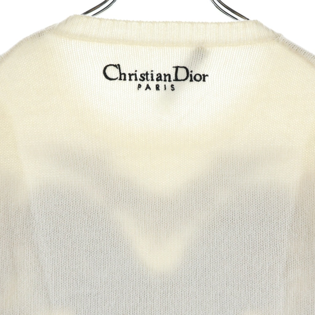 Christian Dior(クリスチャンディオール) 23AW Butterfly Around The World バタフライ刺繍 クルーネックニット セーター レディース ホワイト 414S57AM078