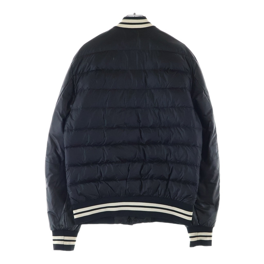 MONCLER(モンクレール) AUBURN レザー切替 キルティング ナイロン ダウンジャケット ブルゾン ブラック B20914095155 53279