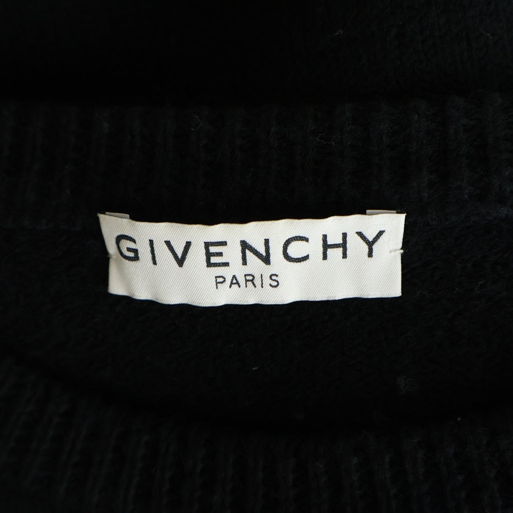 GIVENCHY(ジバンシィ) 18AW ウール フロントロゴ クルーネックニットセーター ブラック BM900G400M