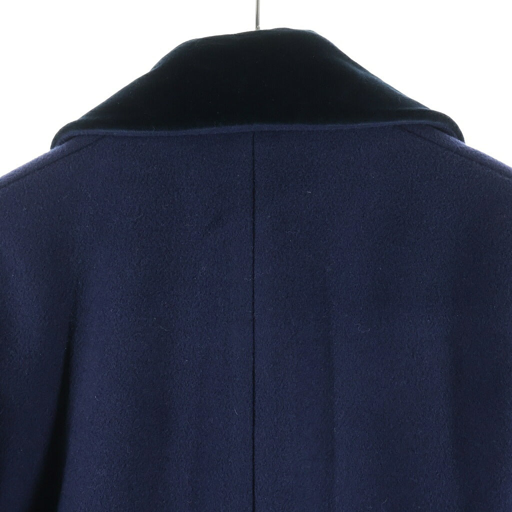 J.W.ANDERSON(ジェー ダブリュー アンダーソン) 15AW ベロアポケット ステンカラーウールコート ネイビー