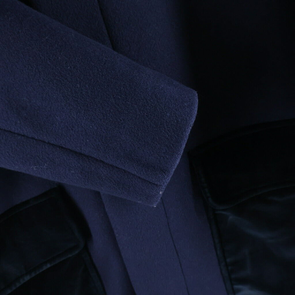 J.W.ANDERSON(ジェー ダブリュー アンダーソン) 15AW ベロアポケット ステンカラーウールコート ネイビー