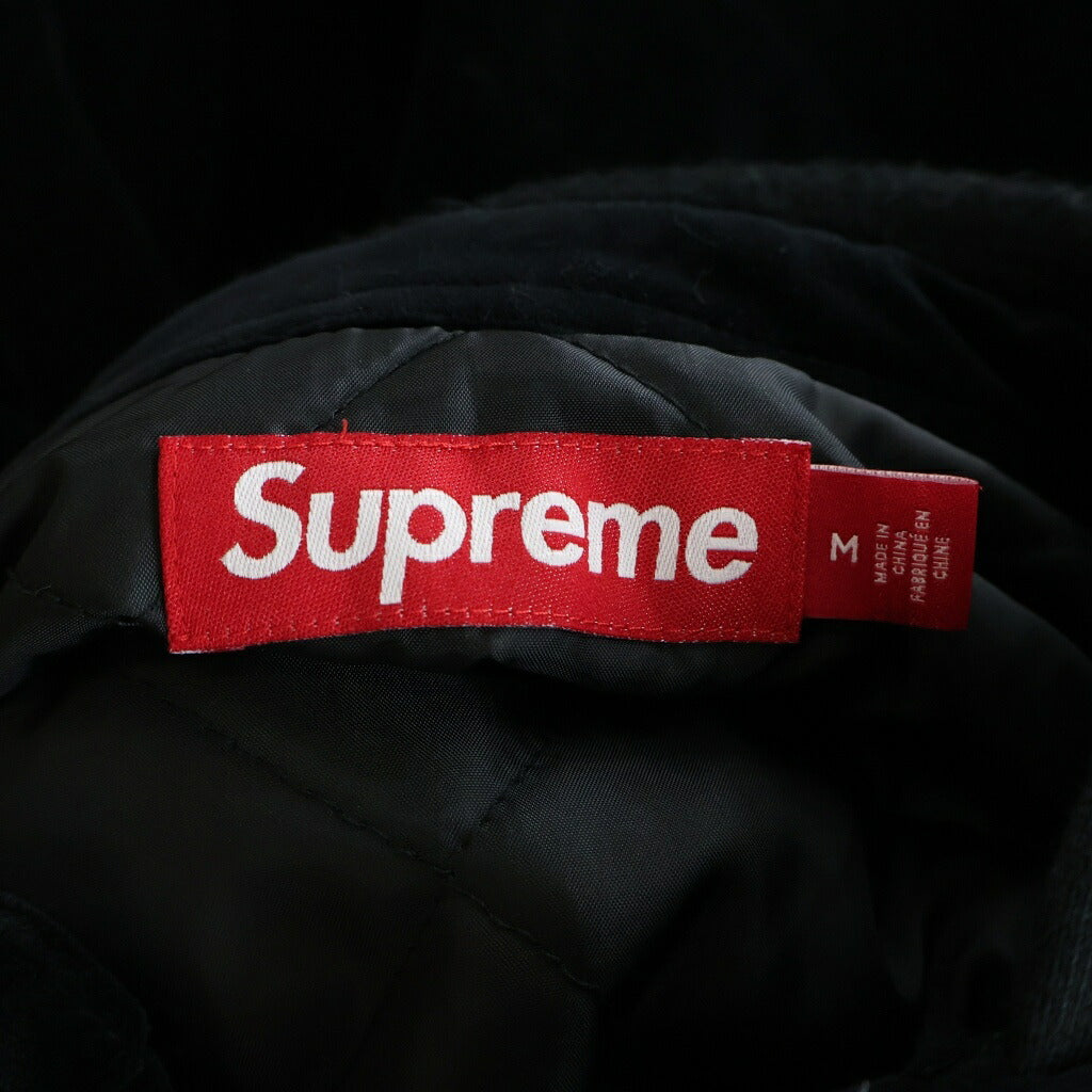SUPREME(シュプリーム) 25AW Quilted Lined Hooded Velvet Shirt キルティングライナー ベルベットフードシャツ ブラック