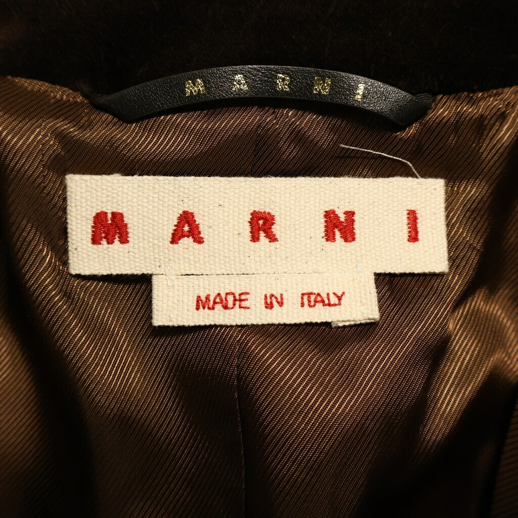 MARNI(マルニ) 25AW ベルベット切り替え 3B ウール テーラードジャケット ブラウン レディース GIMA0313QS