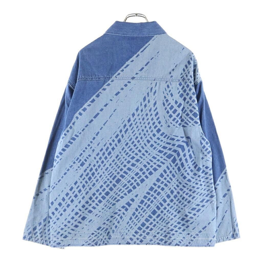 LOEWE(ロエベ) 24SS Vareuse en denim アナグラム ヴァールズ カットオフ プルオーバーデニムシャツ インディゴブルー H616Y12X12