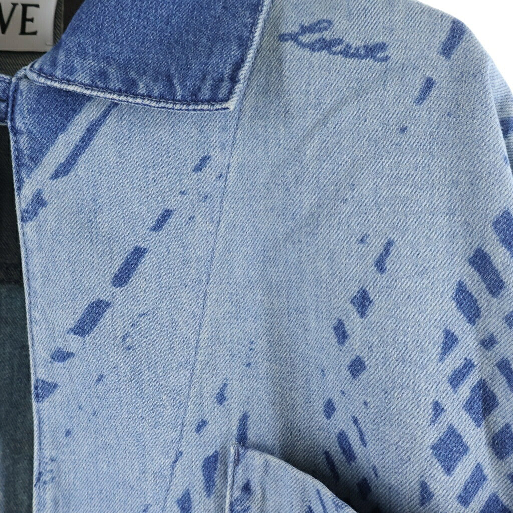 LOEWE(ロエベ) 24SS Vareuse en denim アナグラム ヴァールズ カットオフ プルオーバーデニムシャツ インディゴブルー H616Y12X12