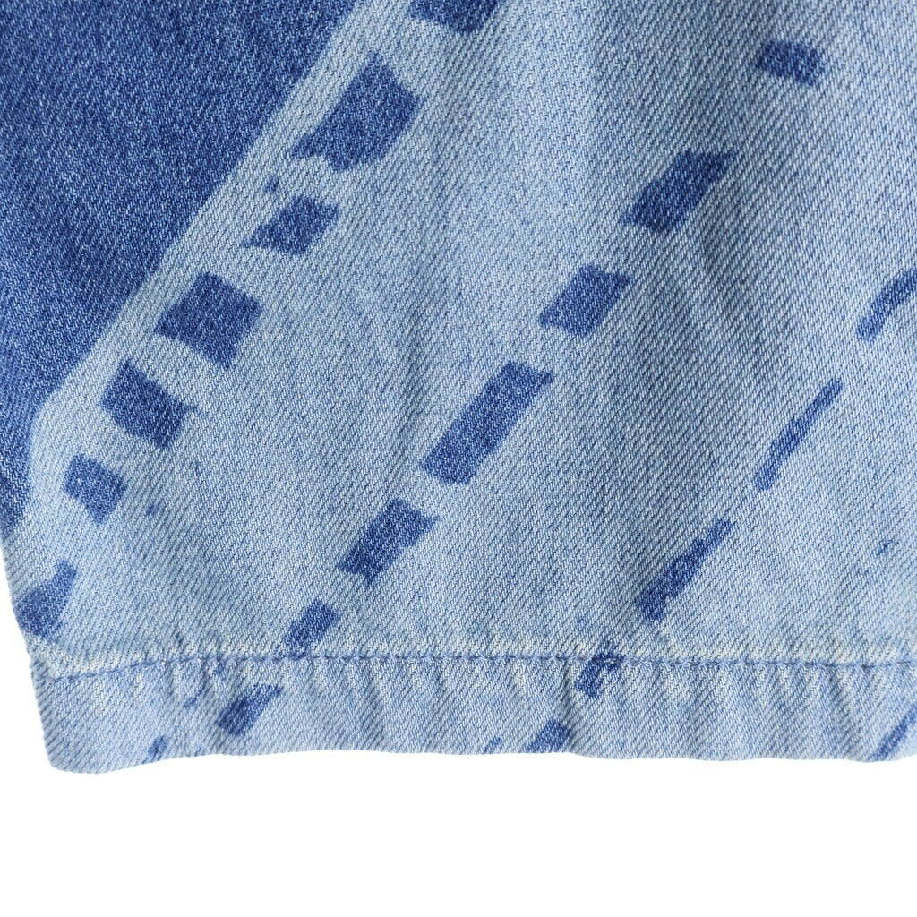 LOEWE(ロエベ) 24SS Vareuse en denim アナグラム ヴァールズ カットオフ プルオーバーデニムシャツ インディゴブルー H616Y12X12