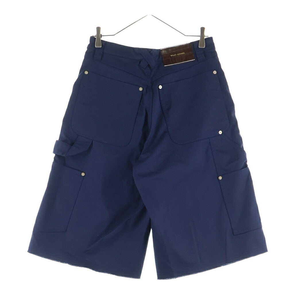Wales Bonner(ウェールズ ボナー) 25SS KINGSTON SHORTS ダブルニー ショーツ ハーフパンツ ネイビー