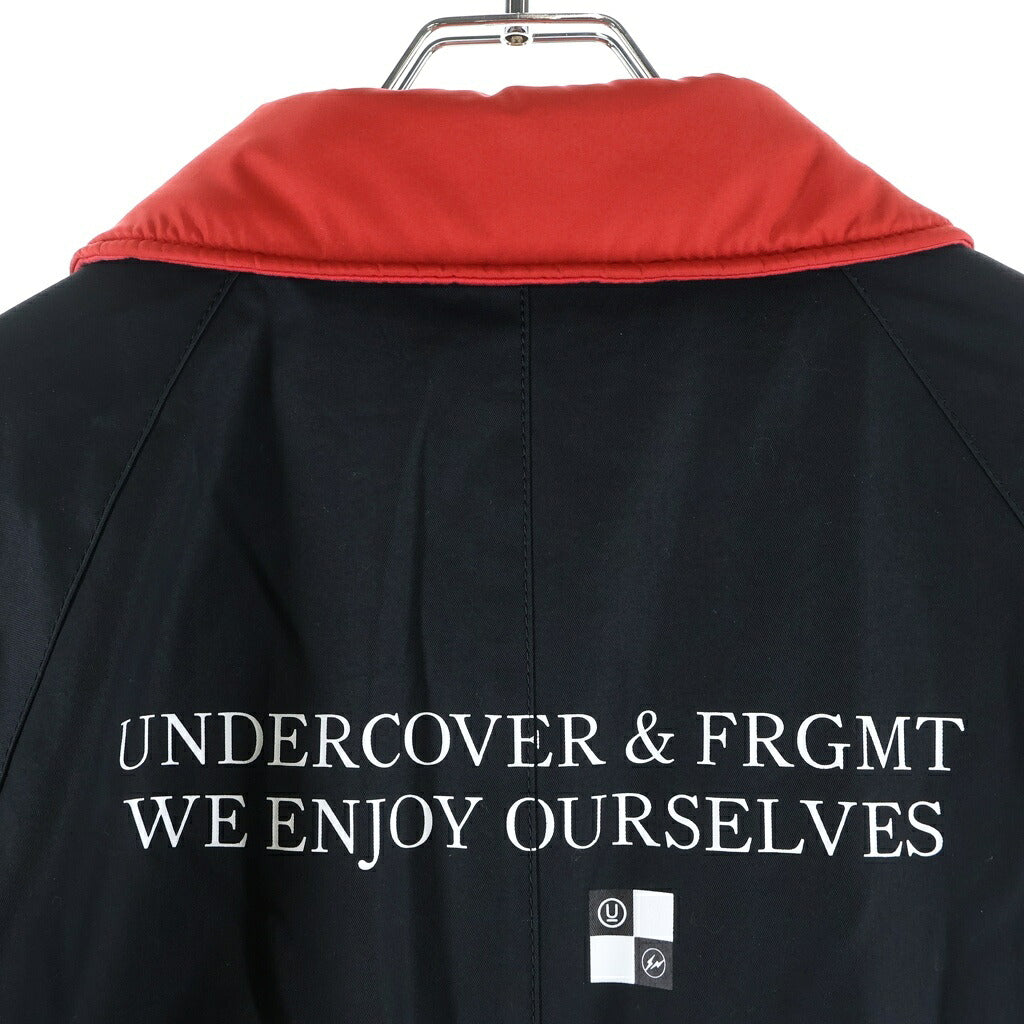 UNDERCOVER(アンダーカバー) 23AW × fragment design Co ギャバ薄中綿 裏チェッカーキルト ステンカラーコート ブラック UC2C9301-2