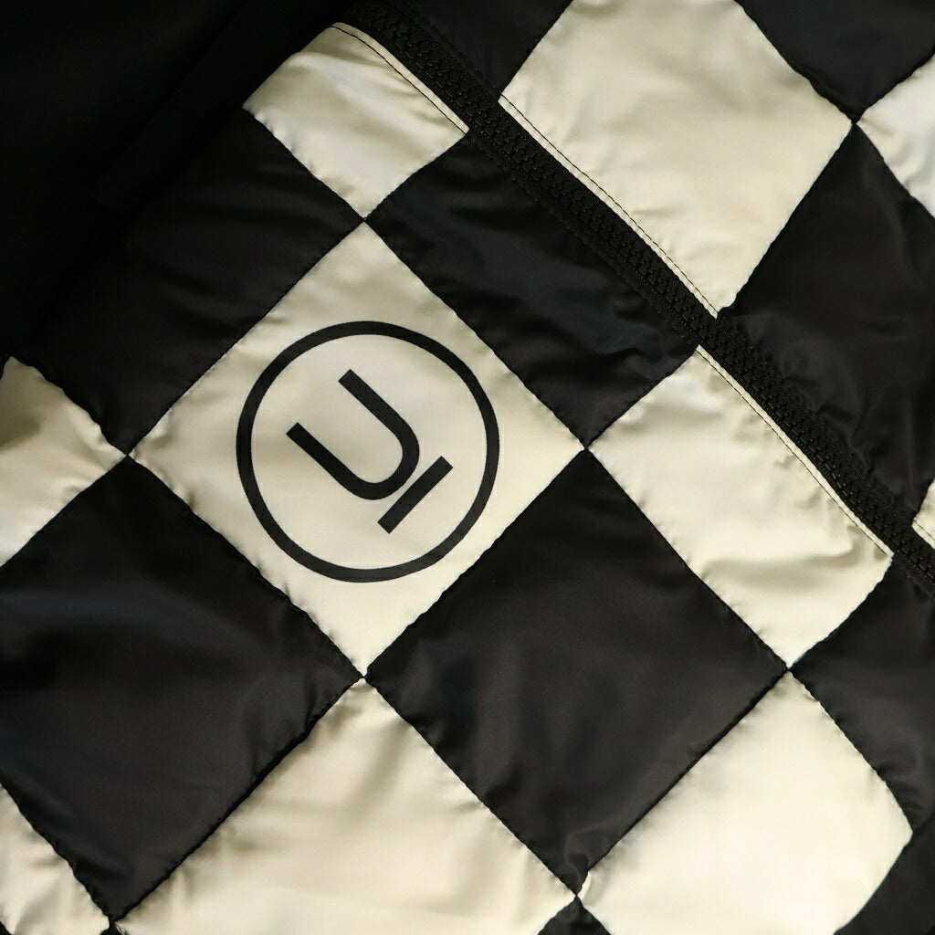 UNDERCOVER(アンダーカバー) 23AW × fragment design Co ギャバ薄中綿 裏チェッカーキルト ステンカラーコート ブラック UC2C9301-2