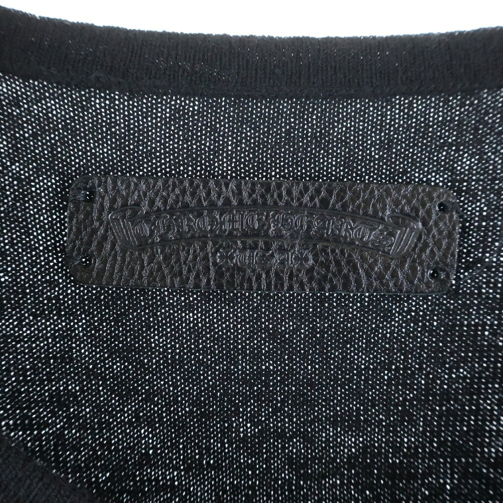 CHROME HEARTS(クロムハーツ) Y NOT CH CROSS EMBROIDERED CASHMERE KNIT ワイノット CHクロス 刺繍 クルーネックカシミヤニット セーター ブラック