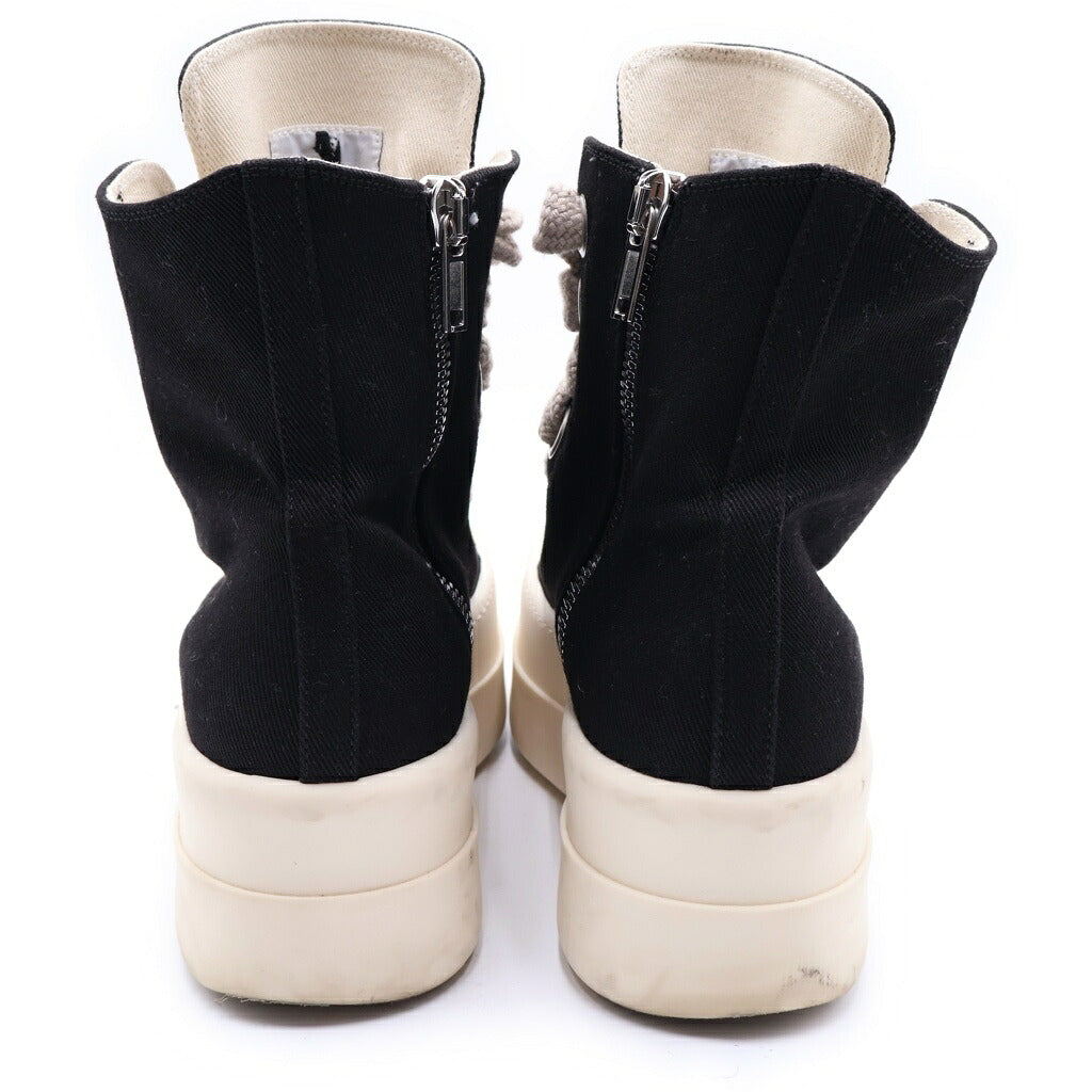 DRKSHDW(ダークシャドウ) MEGA BUMPER JUMBOLACE SNEAKS メガバンパー ジャンボレース ハイカットスニーカー ブラック