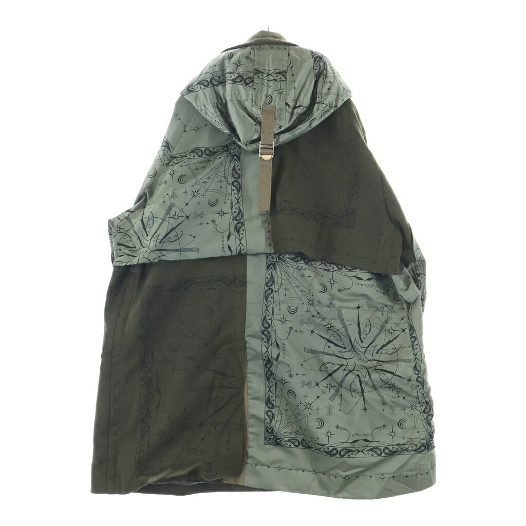 Sacai(サカイ) 20AW ×Dr.Woo Bandana Print Coat ×ドクターウー バンダナプリント コート カーキ 20-02327M